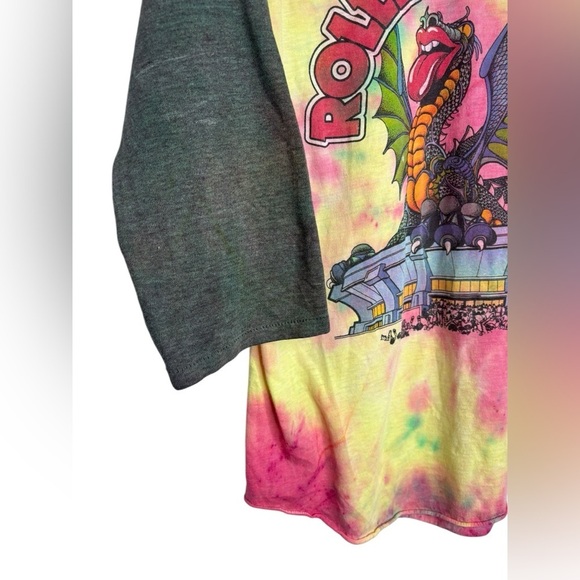 VTG Tie Dye 1981 Rolling Stones Concert Raglan Tee Thrashed Distressed Large - Picture 5 of 16